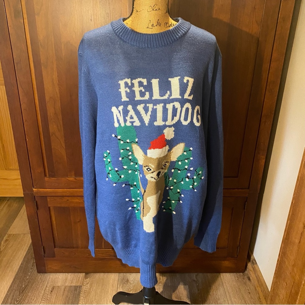 Tipsy Elves Christmas Sweater Feliz Navidog Size XXL Please Read